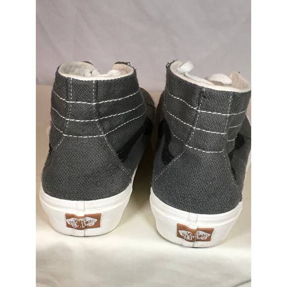 Vans Sk8-Hi Gray Canvas High Top Sneakers Men’s 9.5 / Women’s 11 Organic Cotton - Picture 9 of 10